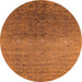 Round Oriental Orange Industrial Rug, urb2538org