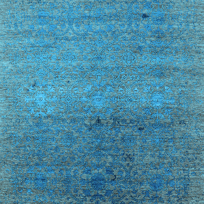 Machine Washable Oriental Light Blue Industrial Rug, wshurb2538lblu