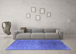 Machine Washable Oriental Blue Industrial Rug in a Living Room, wshurb2538blu