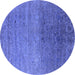 Round Oriental Blue Industrial Rug, urb2538blu