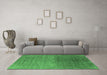 Machine Washable Oriental Emerald Green Industrial Area Rugs in a Living Room,, wshurb2538emgrn