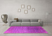 Machine Washable Oriental Pink Industrial Rug in a Living Room, wshurb2538pnk