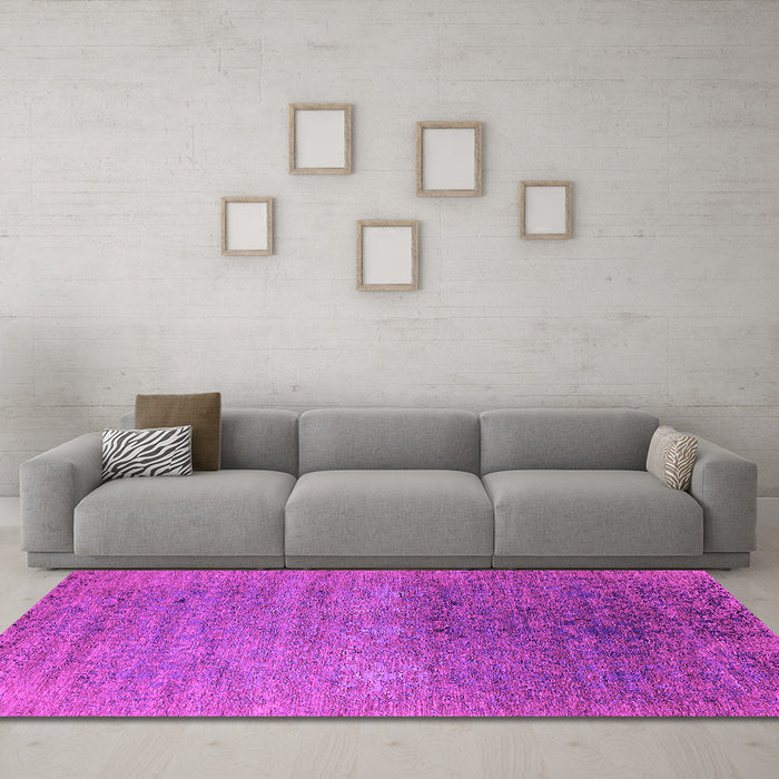 Machine Washable Oriental Pink Industrial Rug in a Living Room, wshurb2538pnk