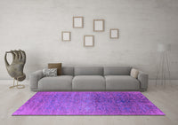 Machine Washable Oriental Purple Industrial Rug, wshurb2538pur