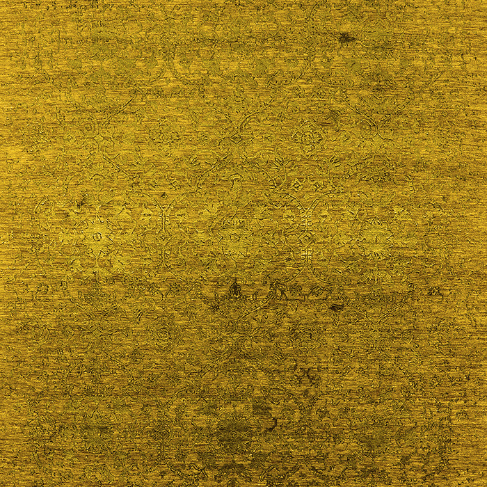 Machine Washable Oriental Yellow Industrial Rug, wshurb2538yw