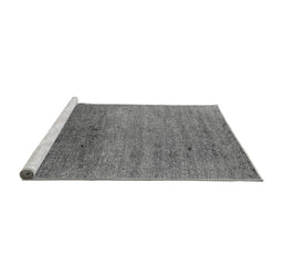 Sideview of Machine Washable Oriental Gray Industrial Rug, wshurb2538gry