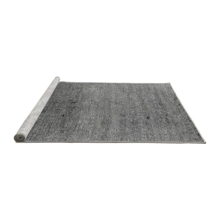 Sideview of Machine Washable Oriental Gray Industrial Rug, wshurb2538gry