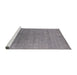 Sideview of Machine Washable Industrial Modern Gray Rug, wshurb2539