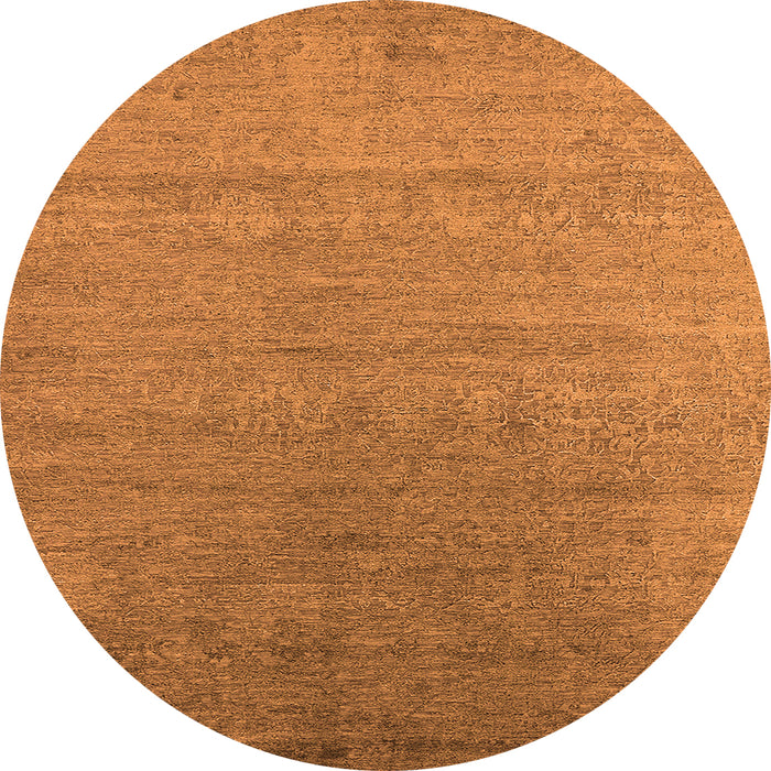 Round Oriental Orange Industrial Rug, urb2539org