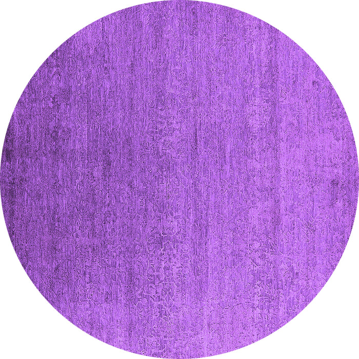 Round Machine Washable Oriental Purple Industrial Area Rugs, wshurb2539pur