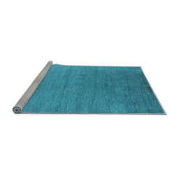 Sideview of Machine Washable Oriental Light Blue Industrial Rug, wshurb2539lblu