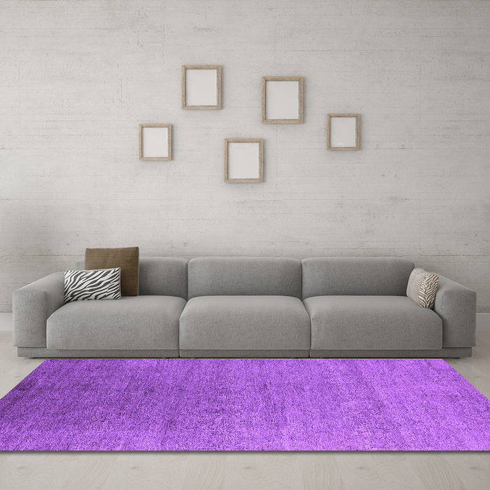Machine Washable Oriental Purple Industrial Area Rugs in a Living Room, wshurb2539pur