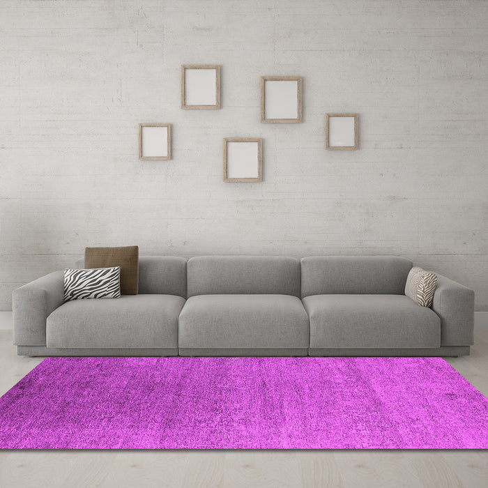 Machine Washable Oriental Pink Industrial Rug in a Living Room, wshurb2539pnk