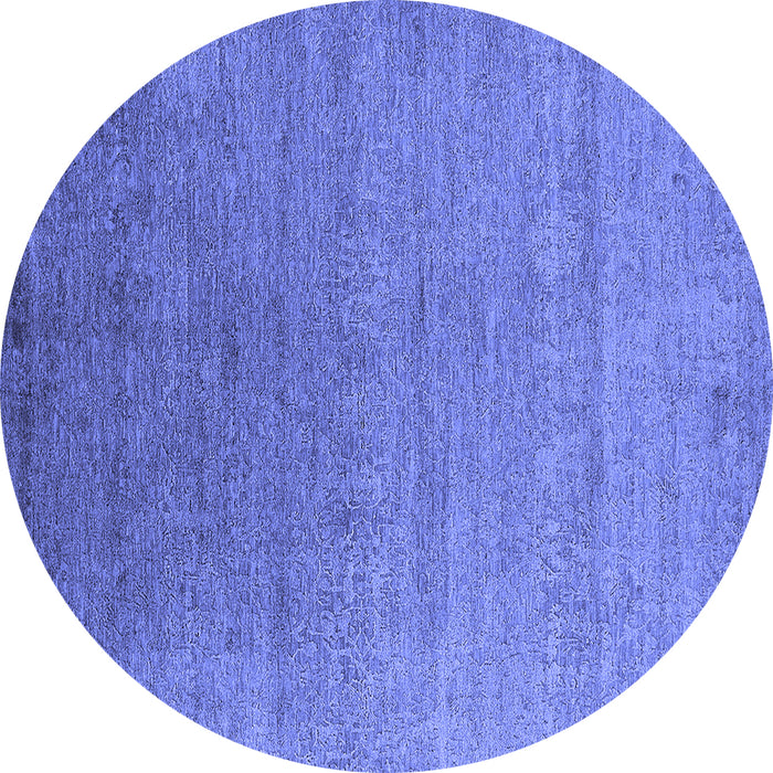 Round Oriental Blue Industrial Rug, urb2539blu
