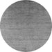 Round Oriental Gray Industrial Rug, urb2539gry