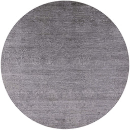 Round Mid-Century Modern Gray Oriental Rug, urb2539