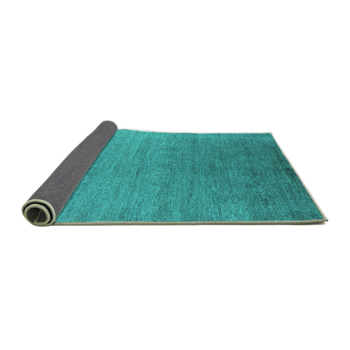 Sideview of Oriental Turquoise Industrial Rug, urb2539turq