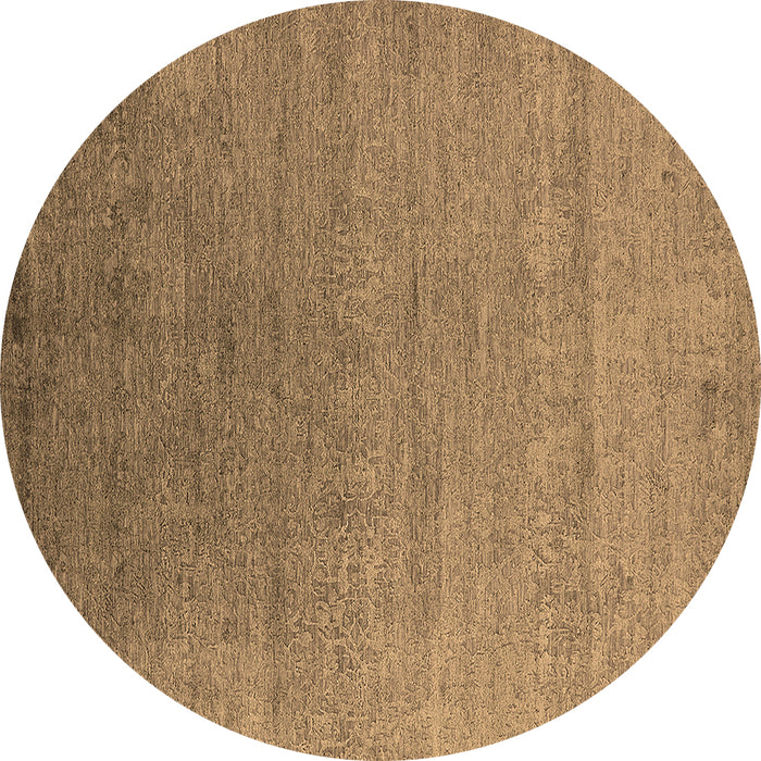 Round Oriental Brown Industrial Rug, urb2539brn