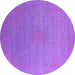 Round Oriental Purple Industrial Rug, urb2540pur