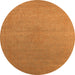 Round Oriental Orange Industrial Rug, urb2540org