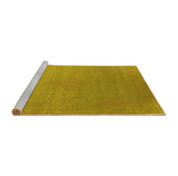 Sideview of Machine Washable Oriental Yellow Industrial Rug, wshurb2540yw