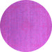 Round Oriental Pink Industrial Rug, urb2540pnk