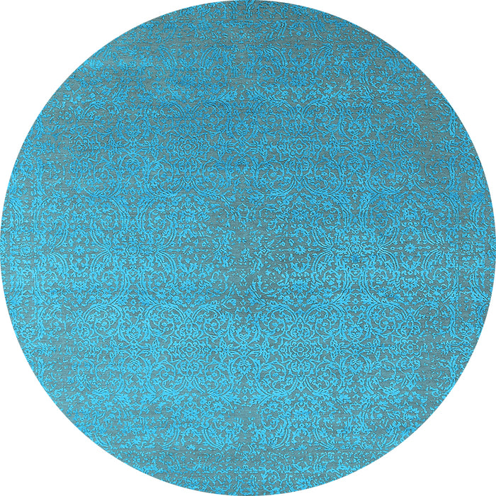 Round Oriental Light Blue Industrial Rug, urb2540lblu