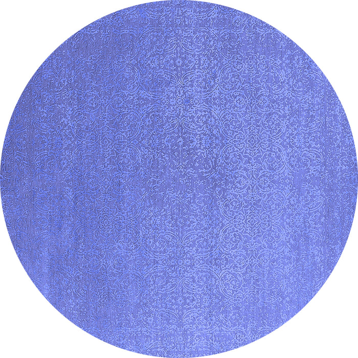 Round Oriental Blue Industrial Rug, urb2540blu