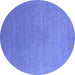 Round Oriental Blue Industrial Rug, urb2540blu