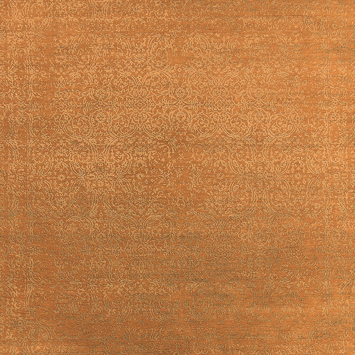 Square Machine Washable Oriental Orange Industrial Area Rugs, wshurb2540org