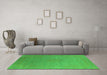 Machine Washable Oriental Green Industrial Area Rugs in a Living Room,, wshurb2540grn