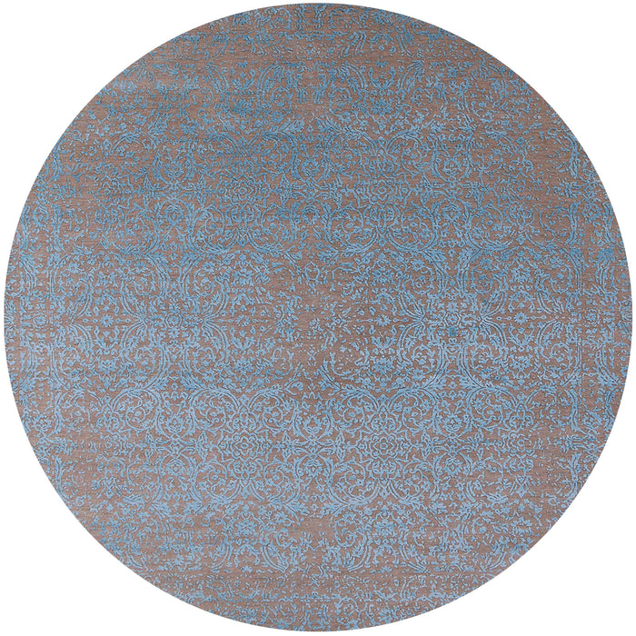 Round Machine Washable Industrial Modern Rose Dust Purple Rug, wshurb2540