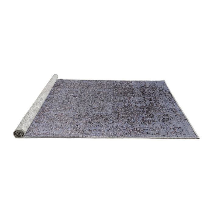 Sideview of Machine Washable Industrial Modern Mist Blue Rug, wshurb2541