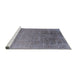 Sideview of Machine Washable Industrial Modern Mist Blue Rug, wshurb2541