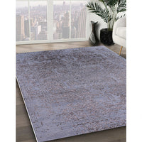 Mid-Century Modern Mist Blue Oriental Rug, urb2541