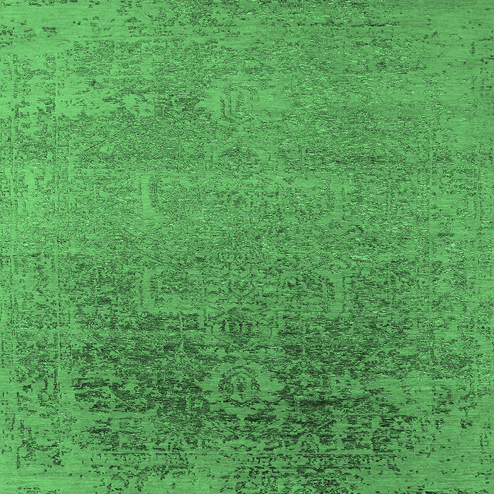 Square Oriental Emerald Green Industrial Rug, urb2541emgrn