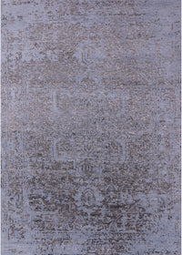 Machine Washable Industrial Modern Mist Blue Rug, wshurb2541