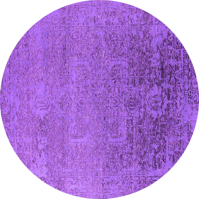 Round Machine Washable Oriental Purple Industrial Area Rugs, wshurb2541pur