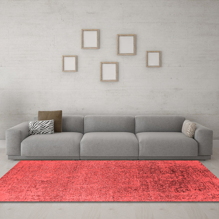 Industrial Red Washable Rugs
