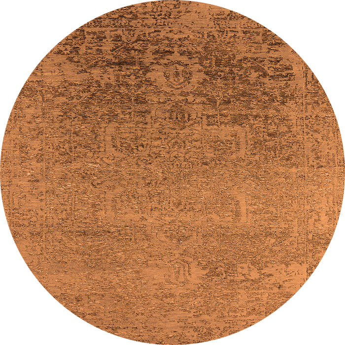 Round Oriental Orange Industrial Rug, urb2541org