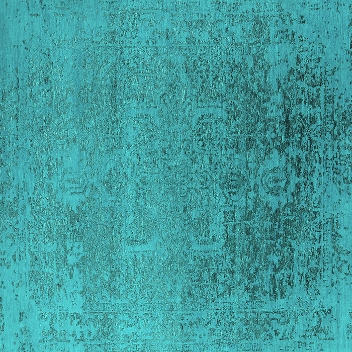 Square Oriental Turquoise Industrial Rug, urb2541turq