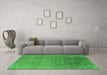 Machine Washable Oriental Green Industrial Area Rugs in a Living Room,, wshurb2541grn