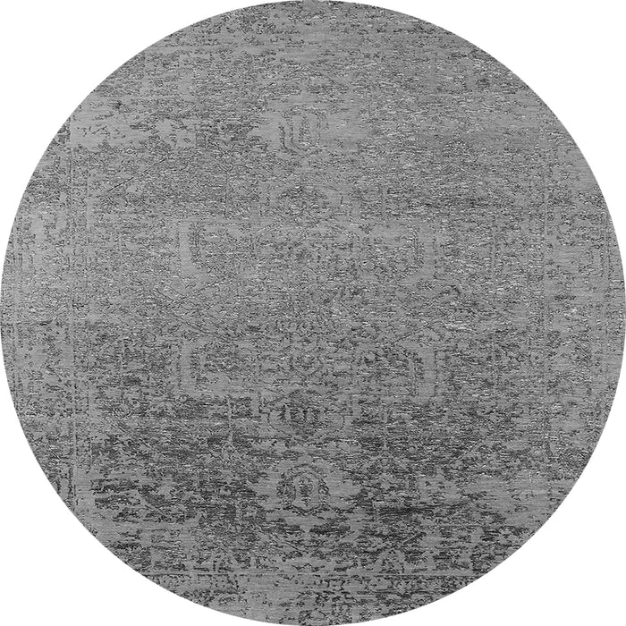 Round Oriental Gray Industrial Rug, urb2541gry