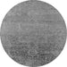 Round Oriental Gray Industrial Rug, urb2541gry