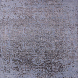 Square Machine Washable Industrial Modern Mist Blue Rug, wshurb2541