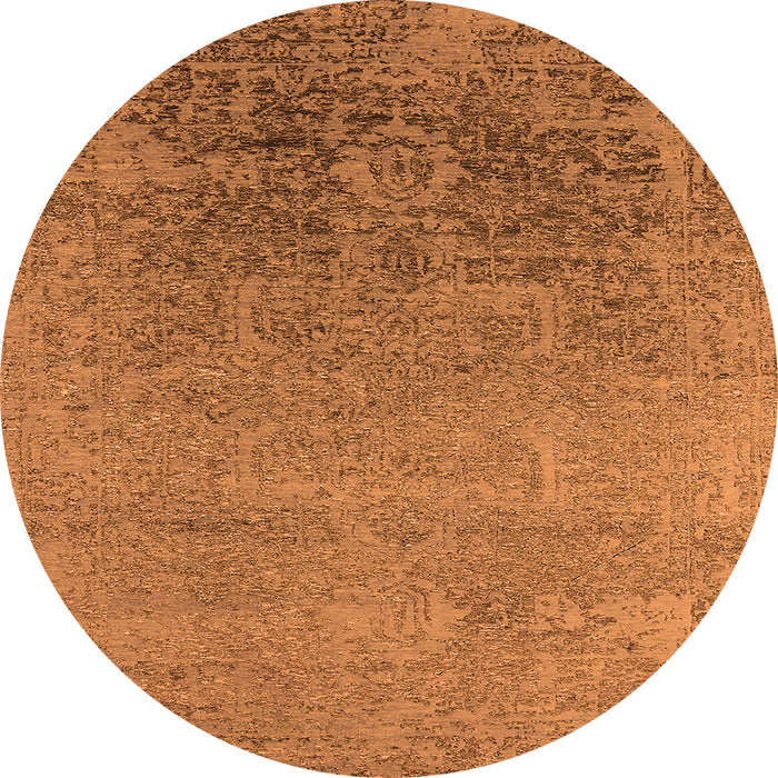 Round Oriental Orange Industrial Rug, urb2542org