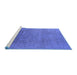 Sideview of Machine Washable Oriental Blue Industrial Rug, wshurb2542blu