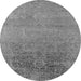 Round Oriental Gray Industrial Rug, urb2542gry