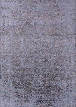 Mid-Century Modern Mist Blue Oriental Rug, urb2542