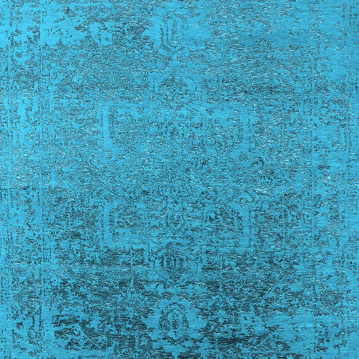 Machine Washable Oriental Light Blue Industrial Rug, wshurb2542lblu